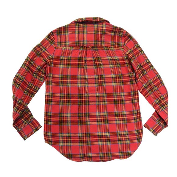 PacSun L.A Hearts Womens Plaid Long Sleeve Button Down Flannel Red Size XS - Picture 2 of 16